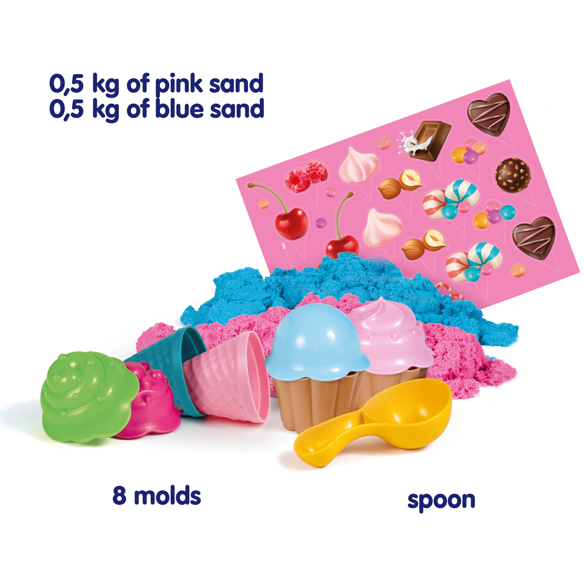 Kinetic sand Sable Magique Smart Sand Glace et Cupcakes, 1 kg